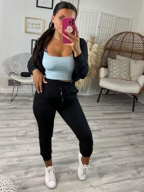 Elegant Black Women's Bomber Jacket